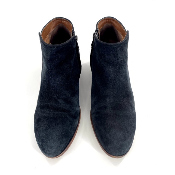 Sam Edelman Petty Womens Ankle Boot Black Suede Leather Side Zip Block Heel Sz 9 - Picture 5 of 11